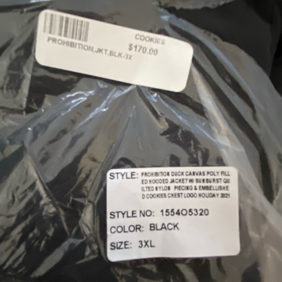 COOKIESSF PROHIBITION BLACK DUCK CANVAS Hooded Jacket  Black 4XL - Picture 3 of 3